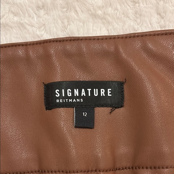 Brown Faux Leather Leggings - Picture 2 of 4